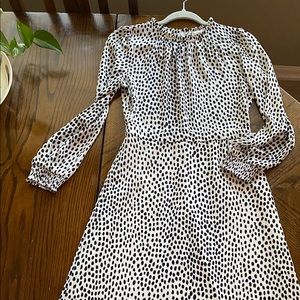 J.Crew navy blue dot white dress size 0